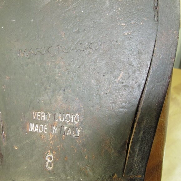 Mark Nason Men's Loafers Brown distressed Leather Made In Italy Size 8 - Picture 9 of 10